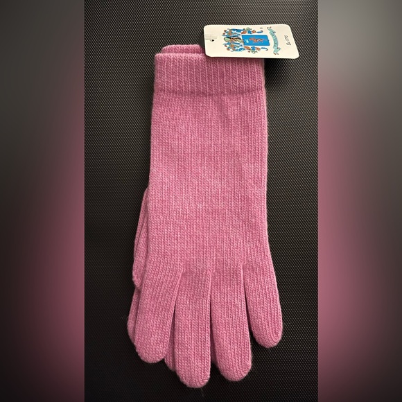 NEW Portolano 100% Cashmere Gloves Bryant Pink - Picture 5 of 6